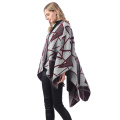 Damen Poncho Cape mit offener Vorderseite Winter Warmer Schal Reversible Oversized Schal Wrap